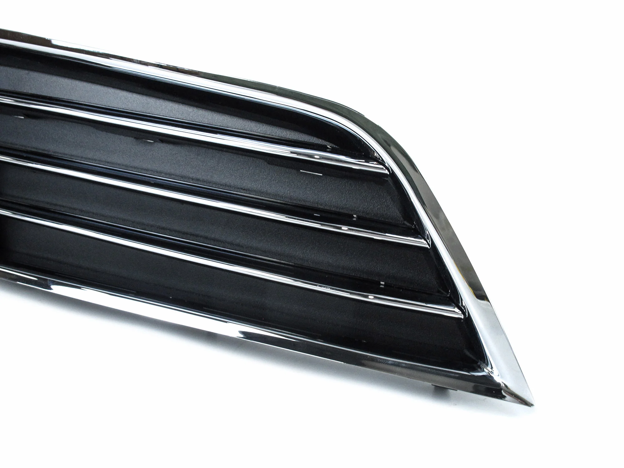 Chrome/Black Fog Light Cover Grille Trim w/ ACC Dummy Cap for 2011-2014 Audi A8 D4 - Image 9