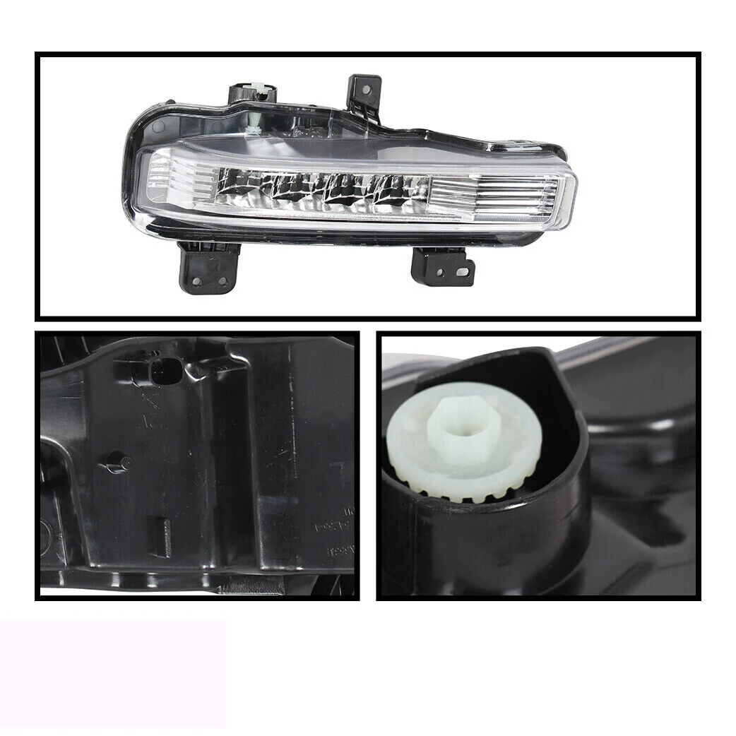 Fog Lights Lamp Trim Cover Assembly Kit 4PCS For 2020-2021 Ford Explorer LED DRL - Image 3