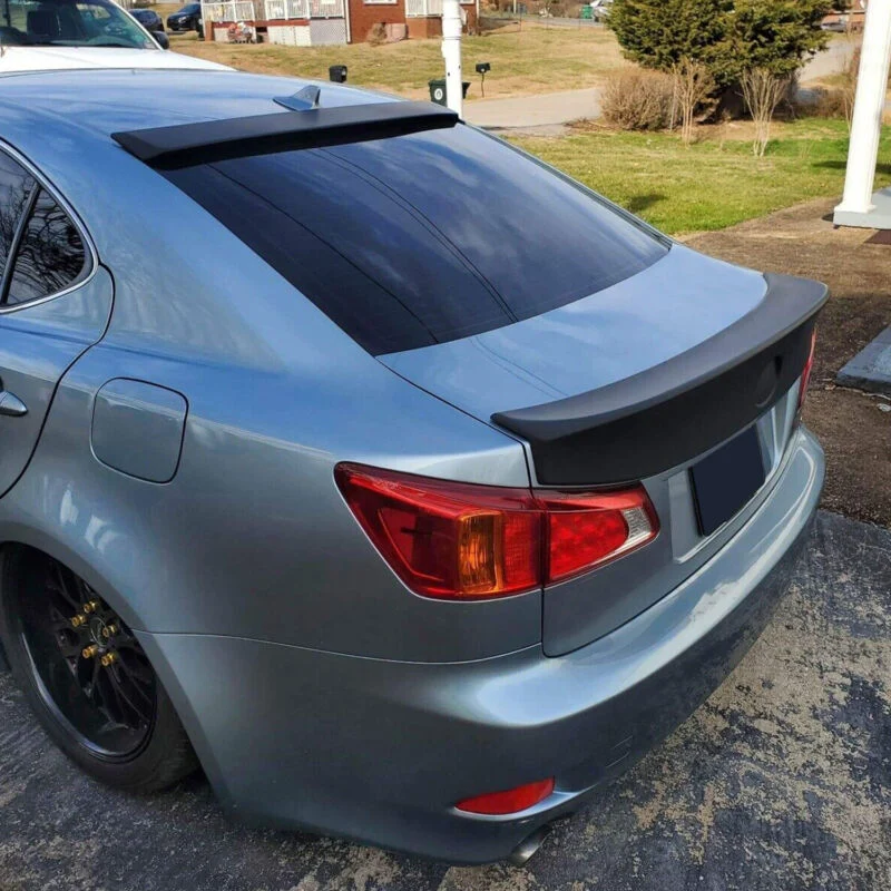 Matte Black Rear Trunk Spoiler + Roof Wing For 2006-2013 Lexus IS250 IS350 IS-F Sedan - Image 3