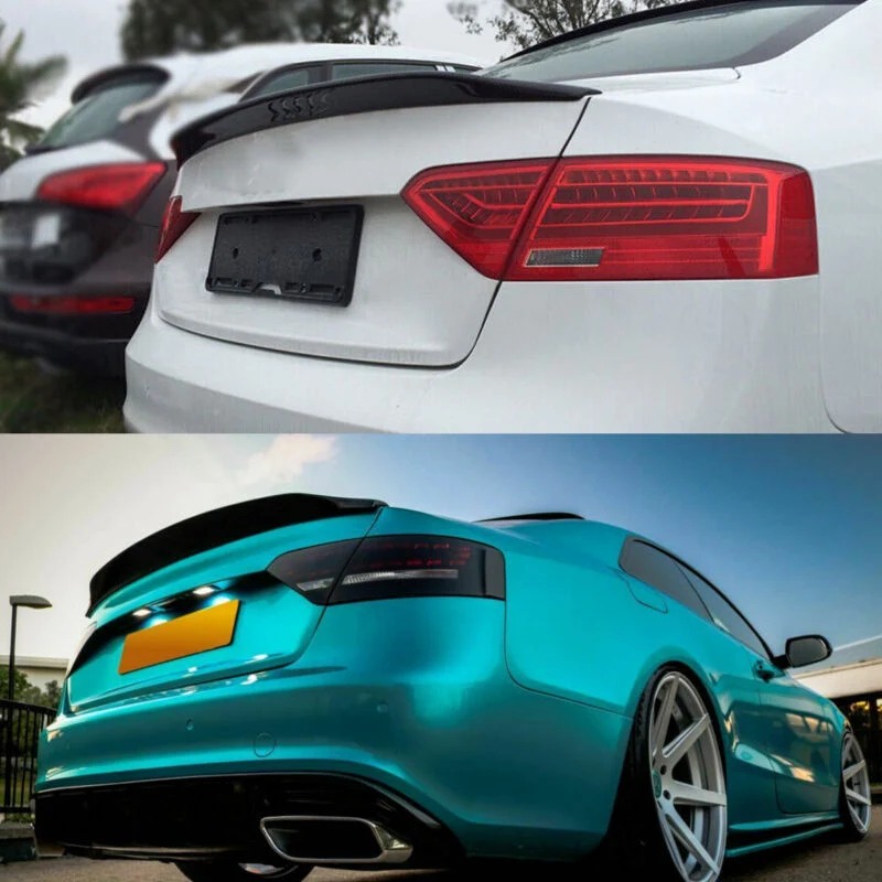 Glossy Black Rear Highkick Spoiler Wing for AUDI A5 B8 B8.5 Coupe 2008-2016 - Image 3