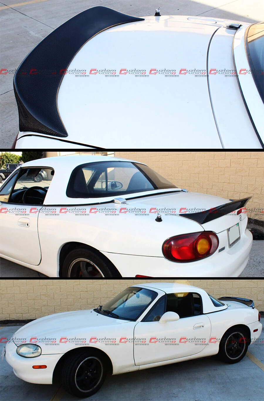 For 1999-2005 Mazda Miata Real Carbon Fiber High Kick Duckbill Trunk Spoiler Wing - Image 4