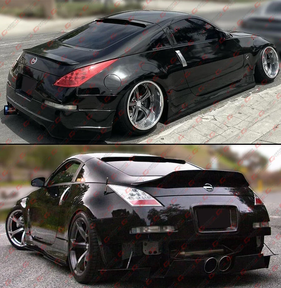 For 2003-2008 Nissan 350Z Z33 Coupe Rear Window Roof Spoiler Wing Wind Deflector Gloss Black - Image 4