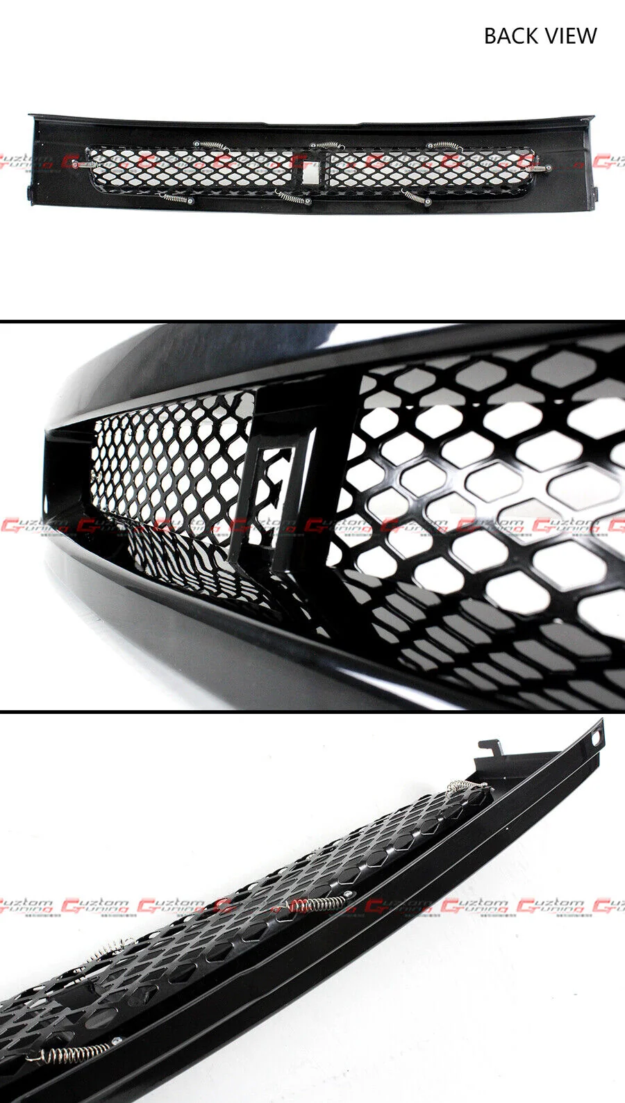 For 2004-2007 Scion XB BB Gloss Black Front Bumper Grille w/ Metal Mesh - Image 2