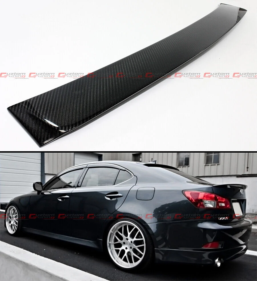 For 2006-2013 Lexus IS250 IS350 ISF Real Carbon Fiber Rear Top Window Roof Spoiler Wing - Sedan Only - Image 2