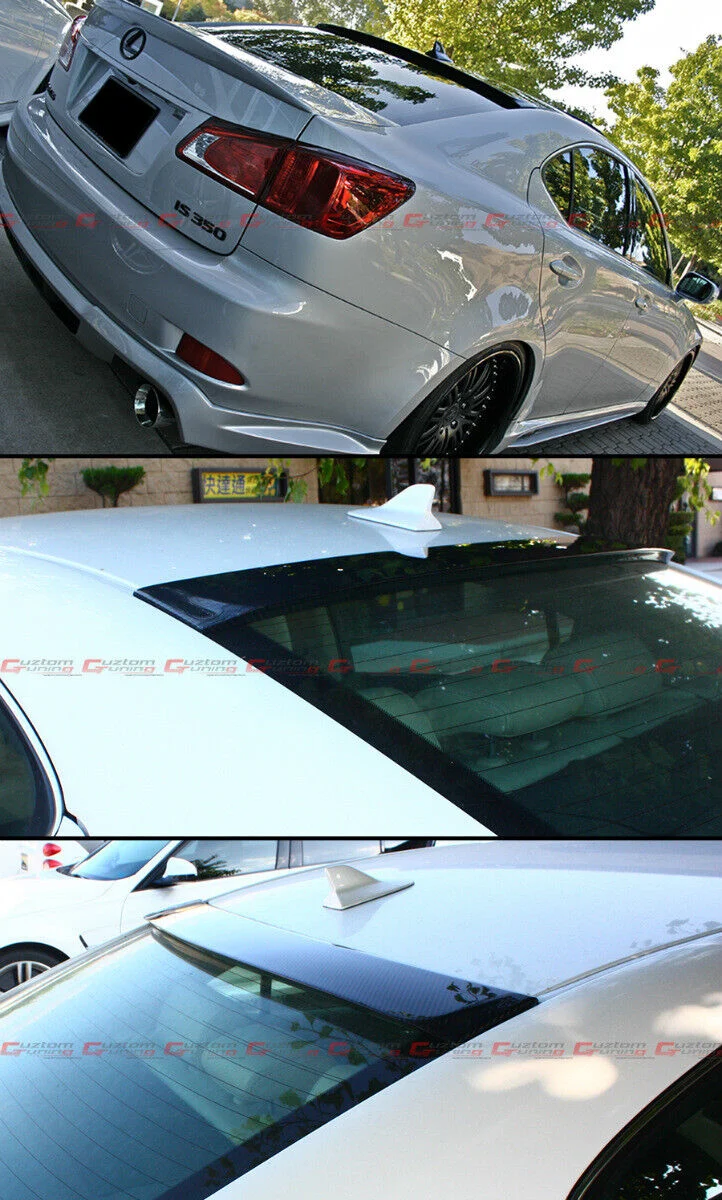 For 2006-2013 Lexus IS250 IS350 ISF Real Carbon Fiber Rear Top Window Roof Spoiler Wing - Sedan Only - Image 4
