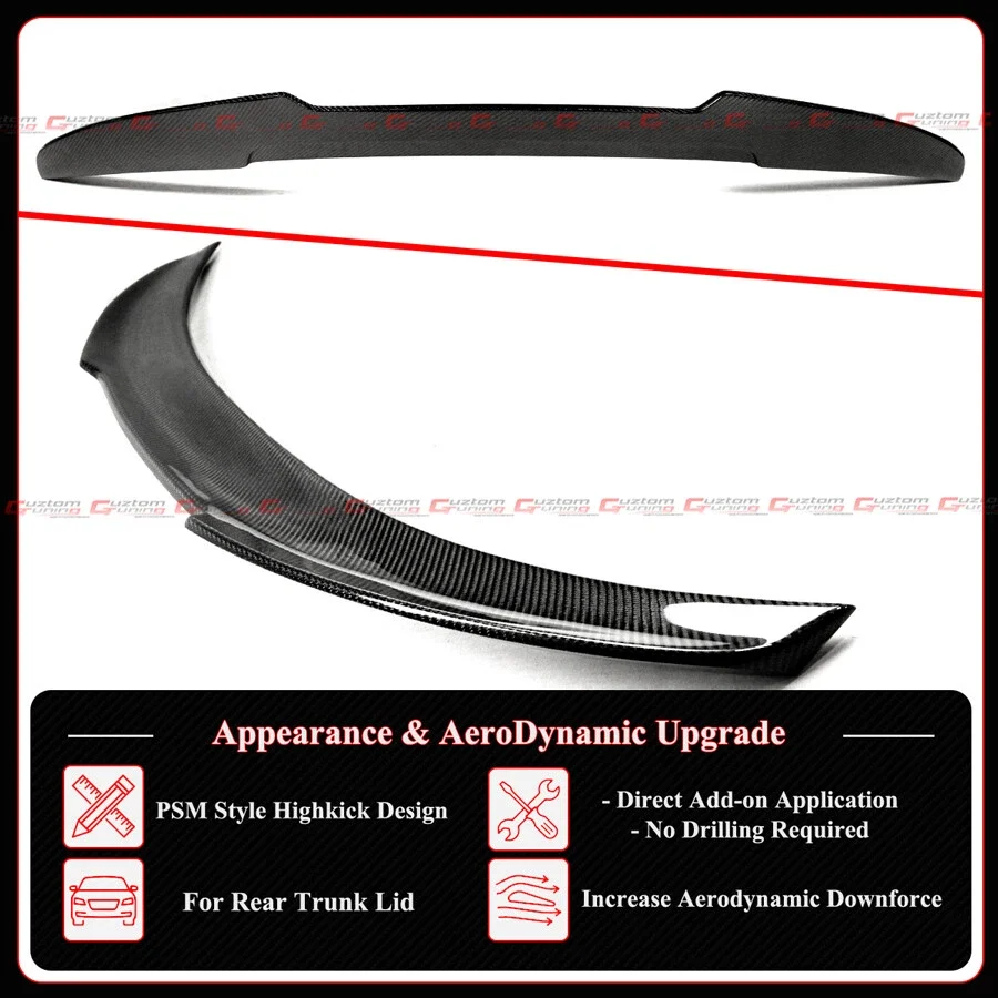 For 2007-2013 BMW E82 125i 135i 1M Real Carbon Fiber Trunk Spoiler Wing - Image 3