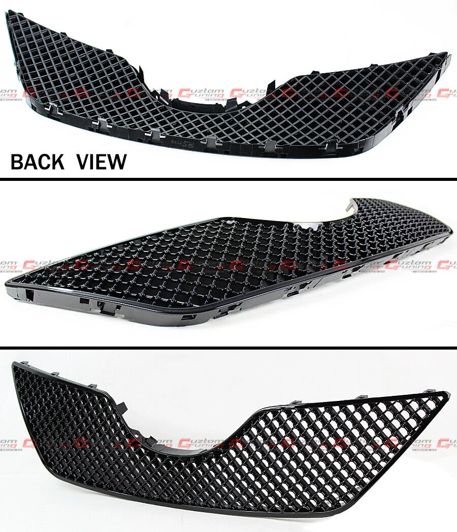 For 2007-2009 Toyota Camry LE SE XLE Sedan Gloss Black Front Bumper Mesh Grille Honeycomb Grill - Image 3