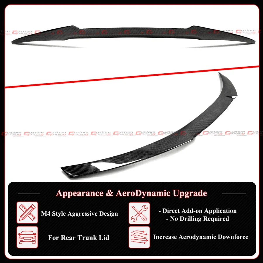 For 2007-2013 BMW E82 125i 135i 1M Real Carbon Fiber Trunk Spoiler Wing - Image 3