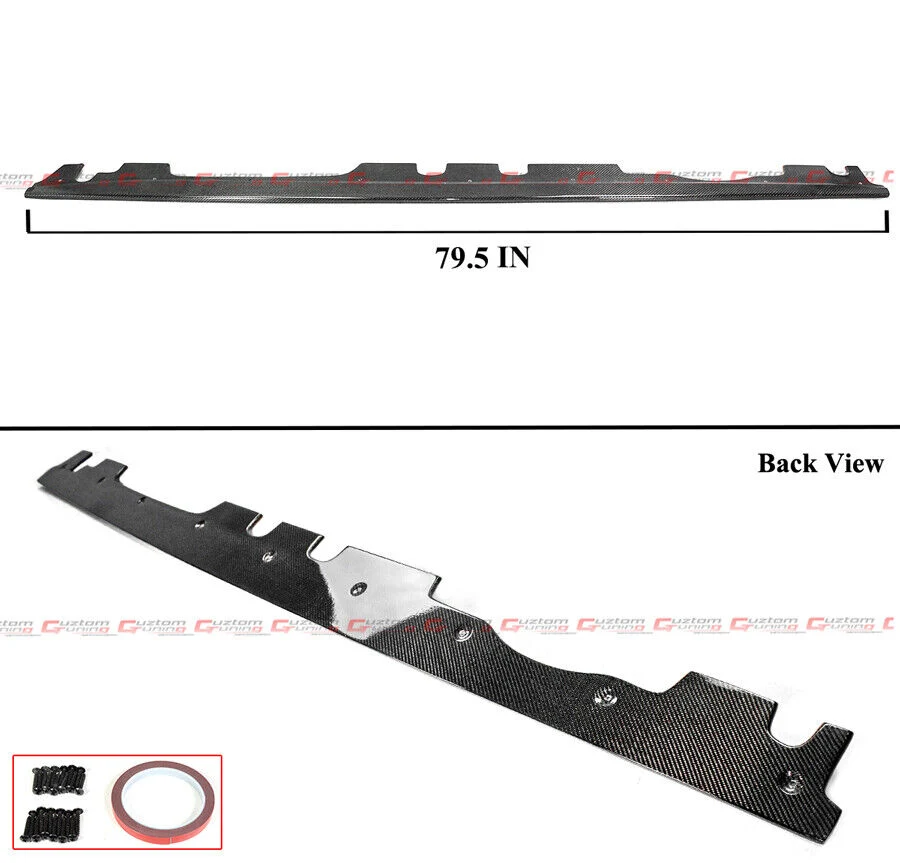 For 2008-2013 BMW E92 E93 M3 Carbon Fiber Side Skirt Extension Splitters - Image 2
