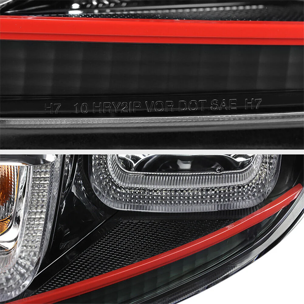 For 2010-2014 Volkswagen MK6 GTI GOLF Sportwagon OLED Neon Tube Red Headlights Pair - Image 11