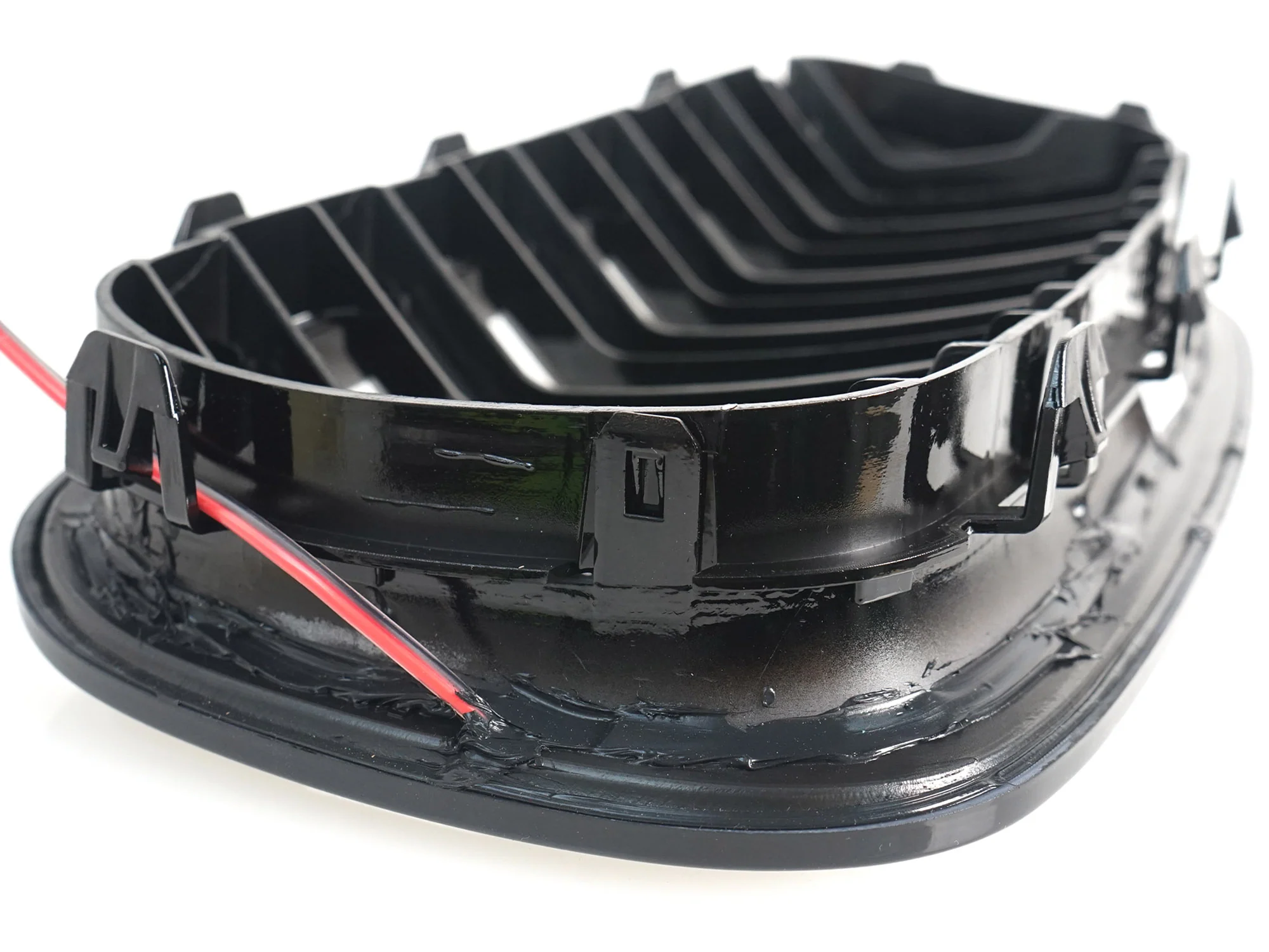 For 2010-2016 BMW 5 Series F10 F11 Front LED Kidney Grille Bumper Upper Grill Gloss Black - Image 13