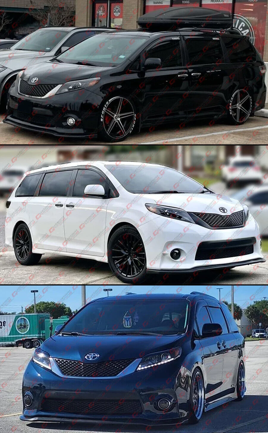 For 2011-17 Toyota Sienna XL30 SE Front Bumper Lip Spoiler Splitter - Image 3