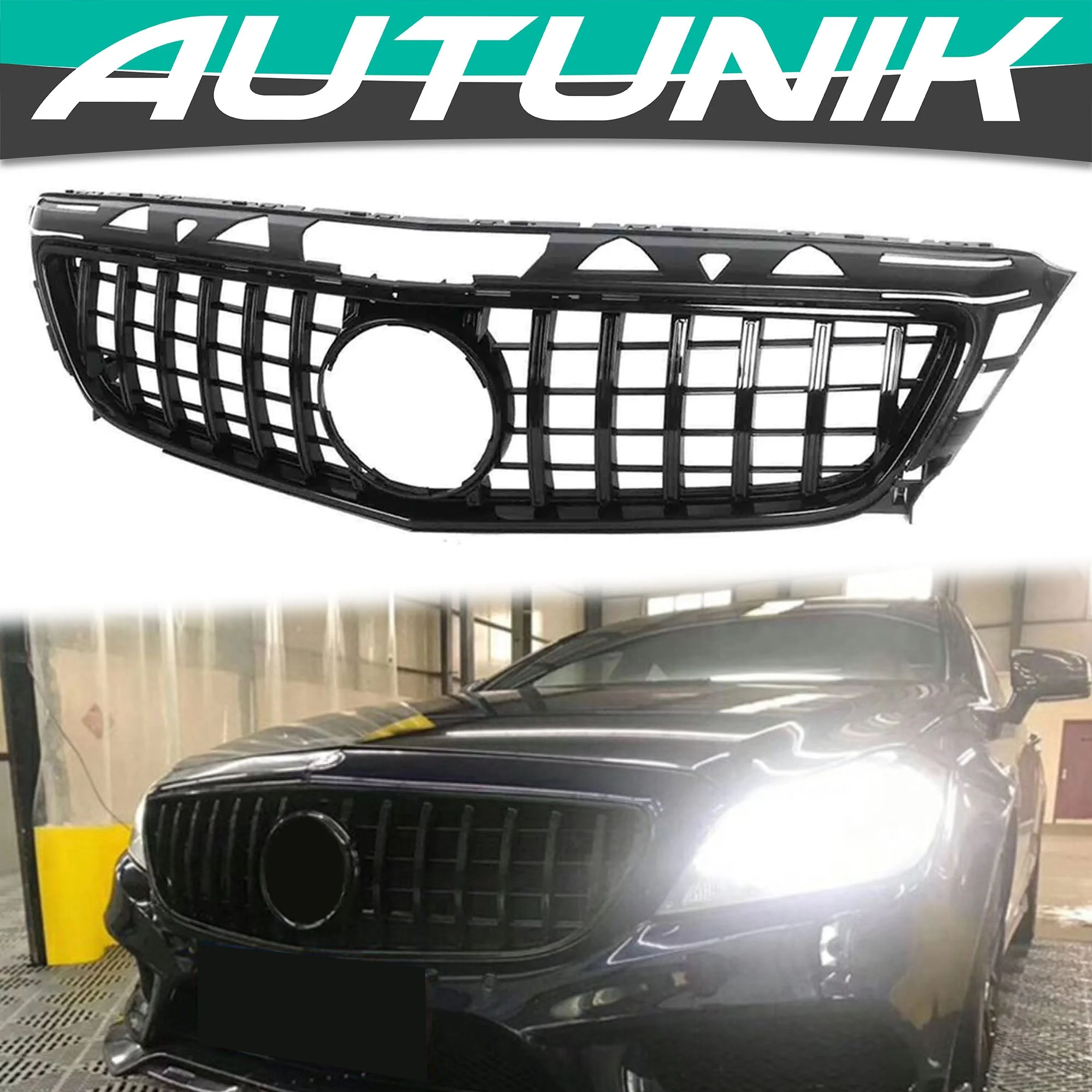 Gloss Black Front Bumper Grill For 2011-2014 Mercedes CLS W218 - Image 11