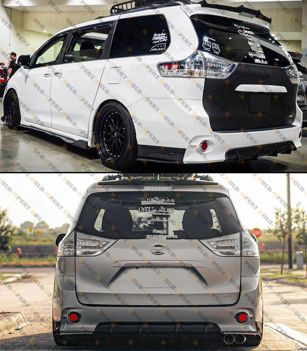 For 2011-2017 Toyota Sienna SE JDM MP Style PU Shark Fin Rear Bumper Lip Diffuser - Image 5
