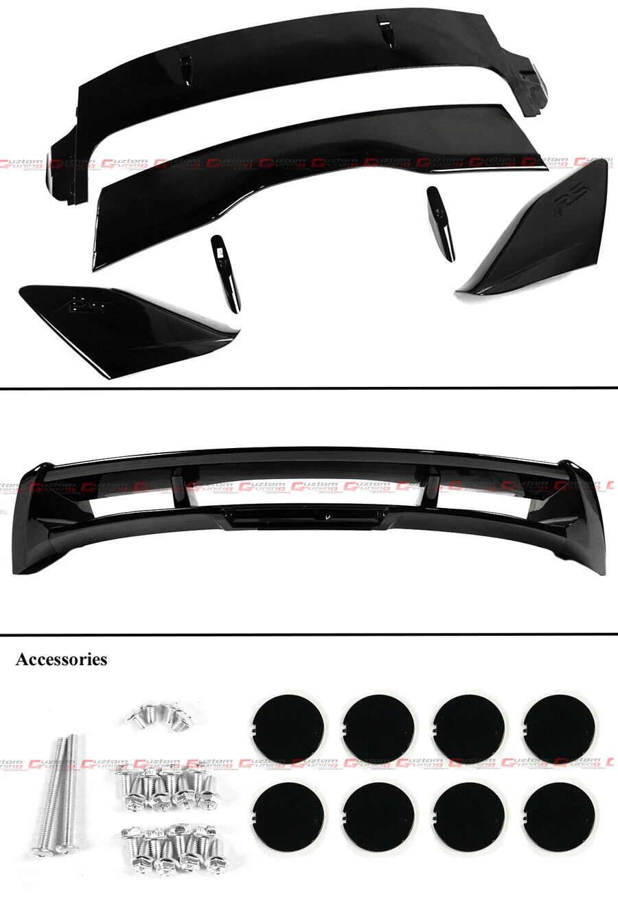 For 2012-2018 Ford Focus Hatchback MK3 ST R Style Gloss Black Roof Wing Spoiler - Image 2