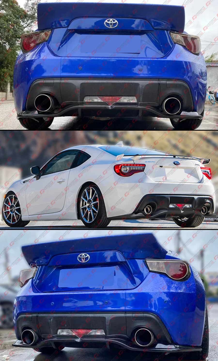 For 2013-2016 Scion FR-S & 2013-2021 Subaru BRZ K Style Gloss Black Rear Bumper Diffuser - Image 5