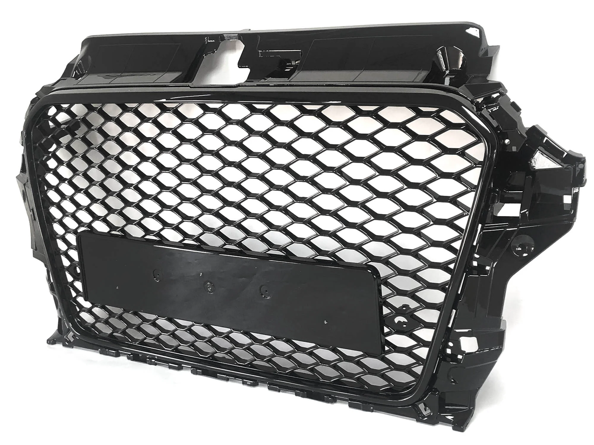 For 2014-2016 Audi A3 8V RS3 Style Front Grille (Gloss Black Frame + Honeycomb) - Image 5