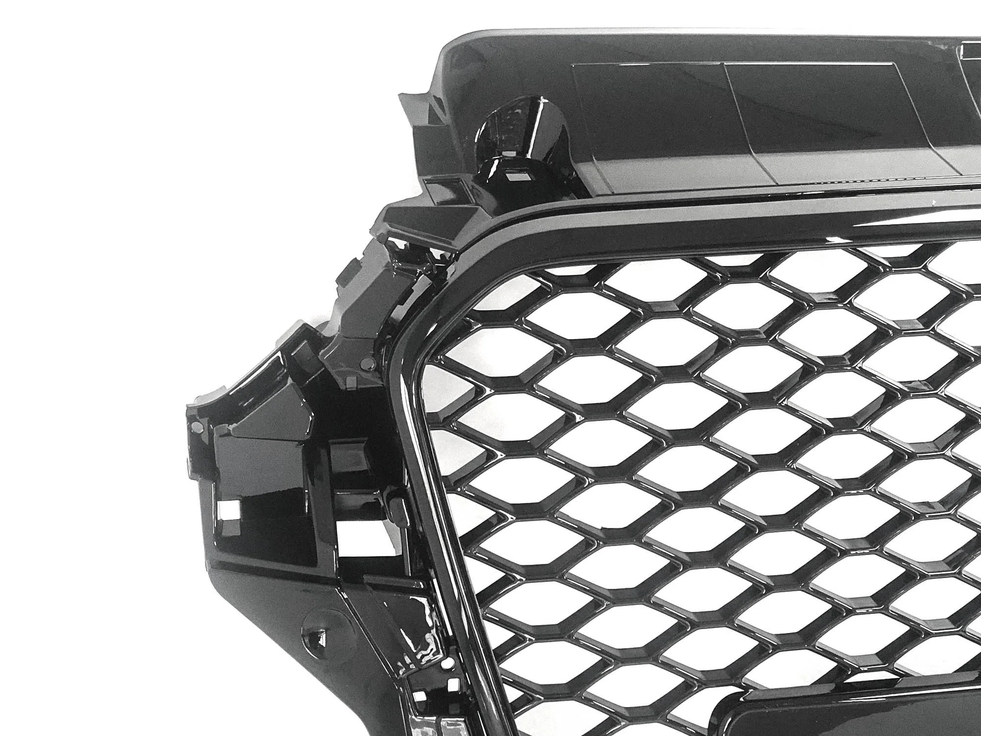 For 2014-2016 Audi A3 8V RS3 Style Front Grille (Gloss Black Frame + Honeycomb) - Image 6