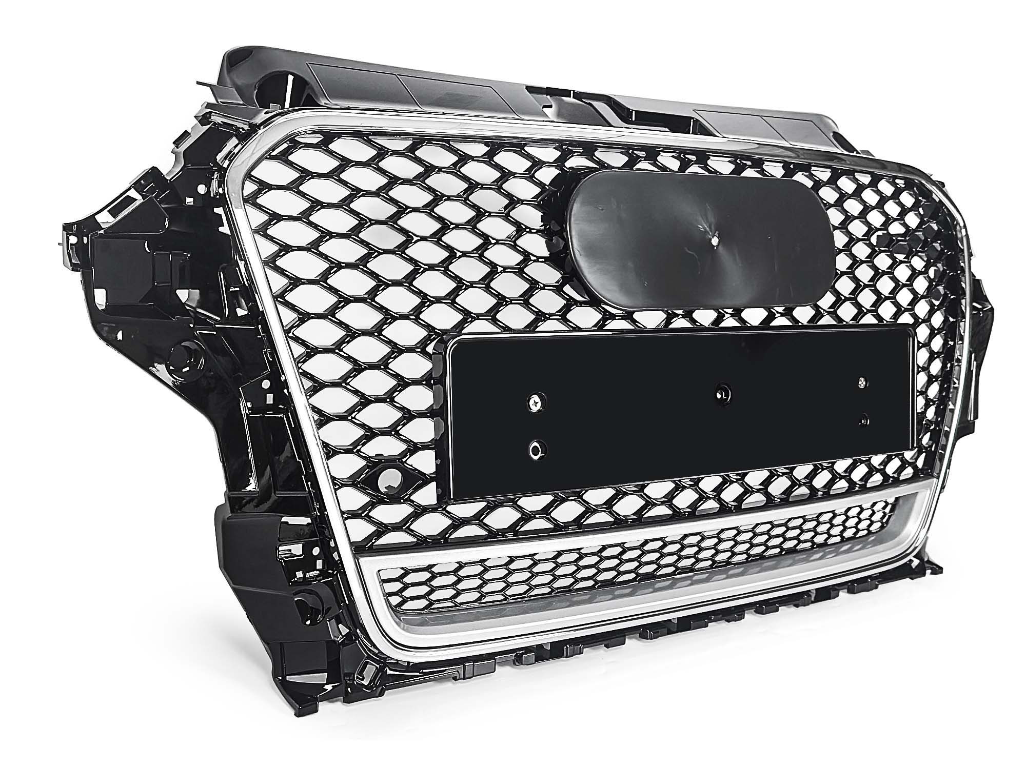 For 2014-2016 Audi A3 S3 Grille RS3 Style Honeycomb Mesh Chrome Frame - Image 5