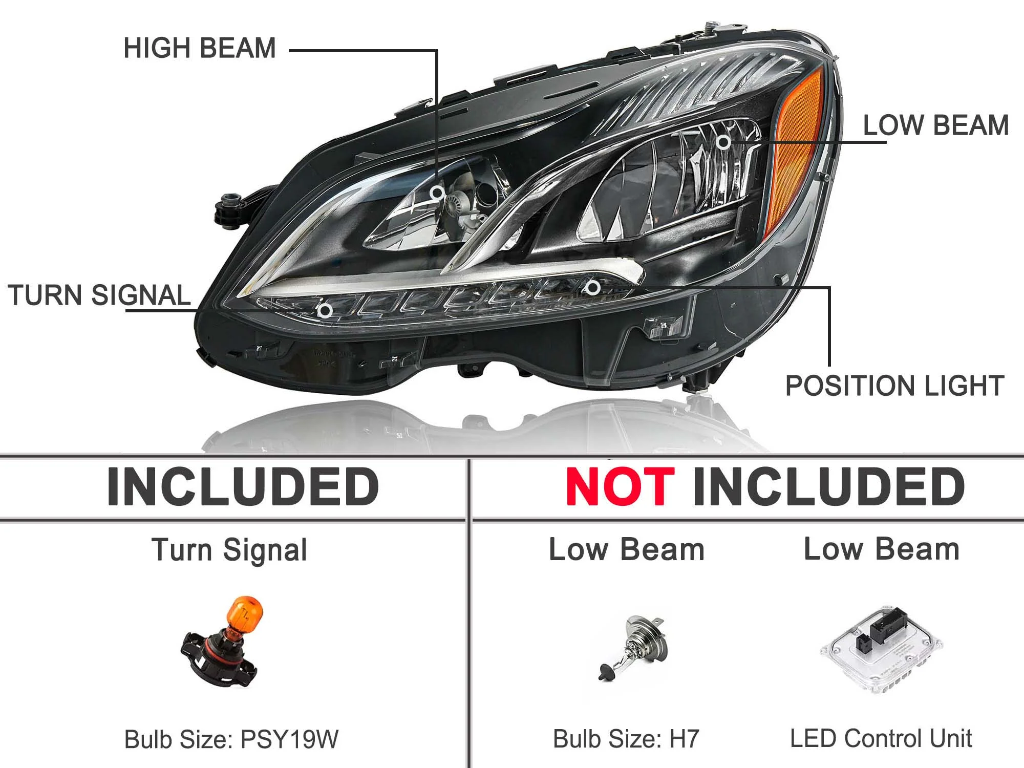 For Mercedes-Benz E250 E350 2014 2015 2016 W212 S212 LED Headlight Driver Left - Image 13