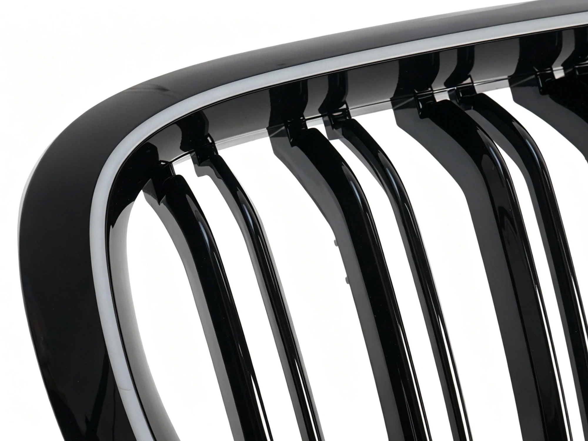 For 2014-2018 BMW X5 F15 X6 F16 Gloss Black LED Light Front Kidney Grille Upper Grill Radiator - Image 11