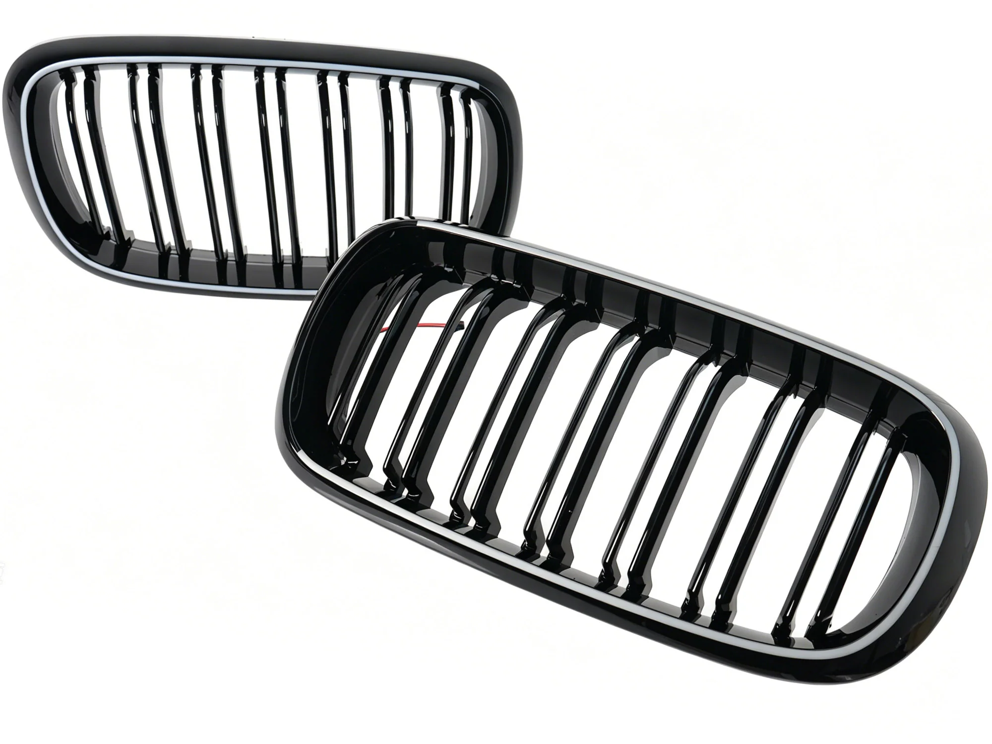 For 2014-2018 BMW X5 F15 X6 F16 Gloss Black LED Light Front Kidney Grille Upper Grill Radiator - Image 9