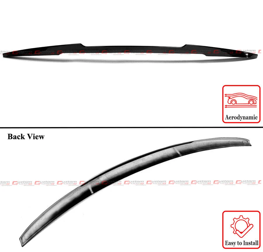 For 2014-2019 Toyota Corolla Sedan Gloss Black Highkick Rear Trunk Spoiler Wing - Image 3