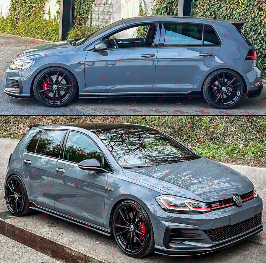 For 2014-2020 VW Golf GTI R MK7 MK7.5 4DR TCR Style Gloss Black Side Skirt Extension - Image 5