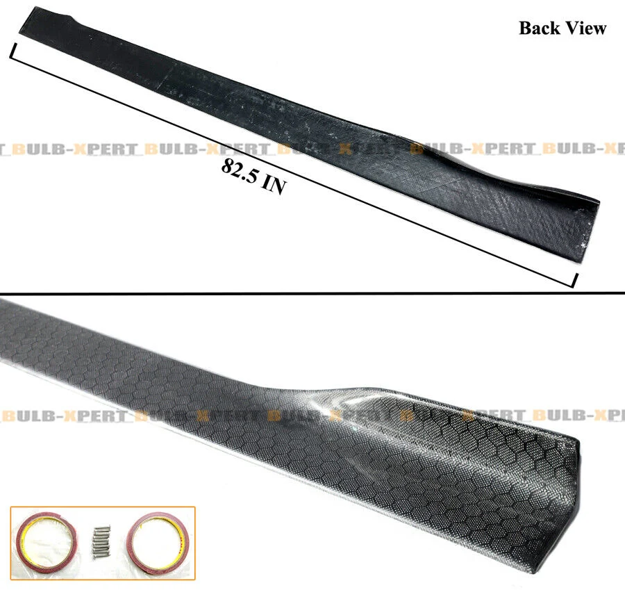 For 2014-2024 Infiniti Q50 Honeycomb Carbon Fiber Side Skirt Extension - Image 2