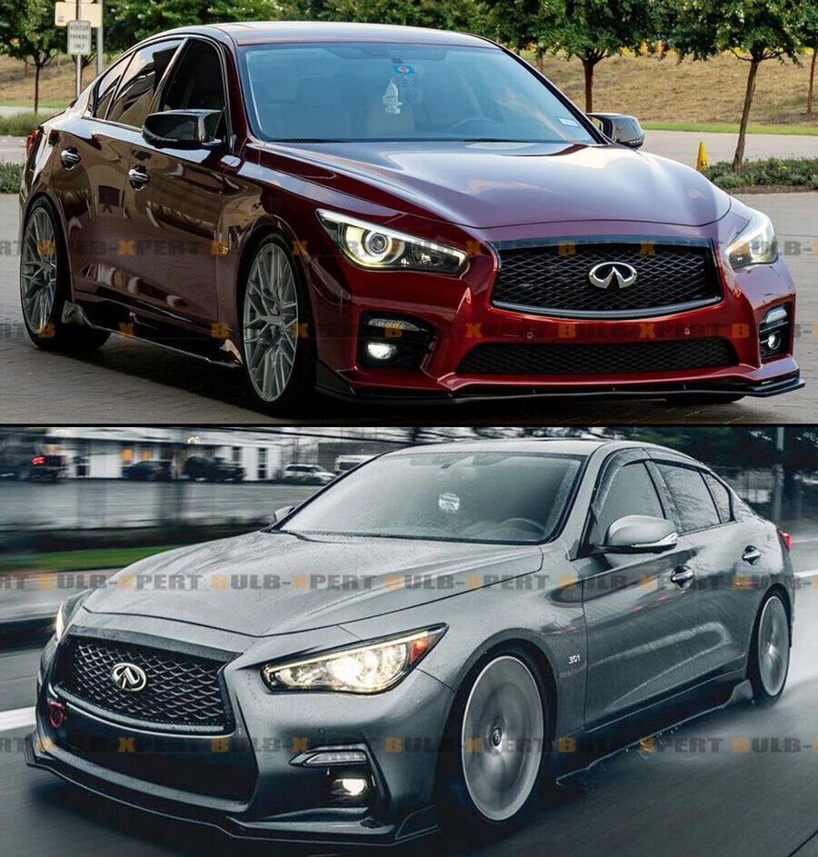 For 2014-2024 Infiniti Q50 Honeycomb Carbon Fiber Side Skirt Extension - Image 5