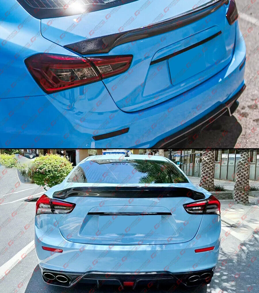 For 2014-2024 Maserati Ghibli ASP Style Real Carbon Fiber Highkick Trunk Spoiler - Image 4