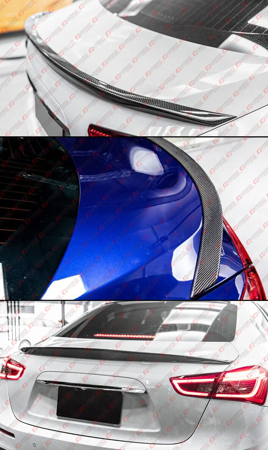 For 2014-2024 Maserati Ghibli FD Style Sleek Real Carbon Fiber Trunk Spoiler Wing - Image 5
