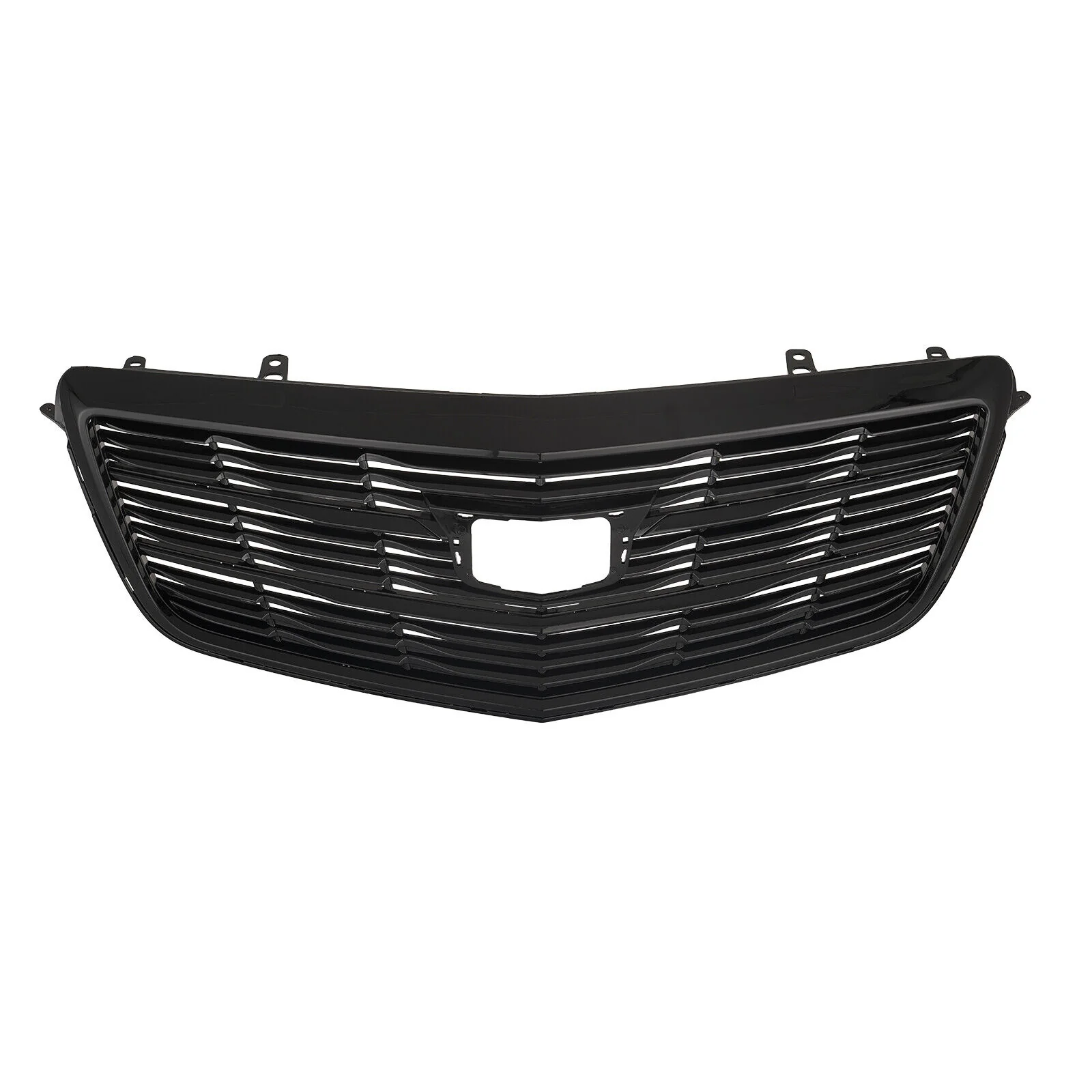 For 2015-2019 Cadillac ATS Front Grille Upper Bumper Grill Gloss Black - Image 2