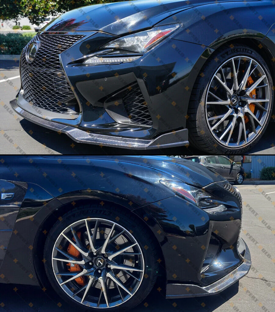 For 2015-2019 Lexus RC F RCF CTM Design Real Carbon Fiber Front Bumper Lip Splitter - Image 5
