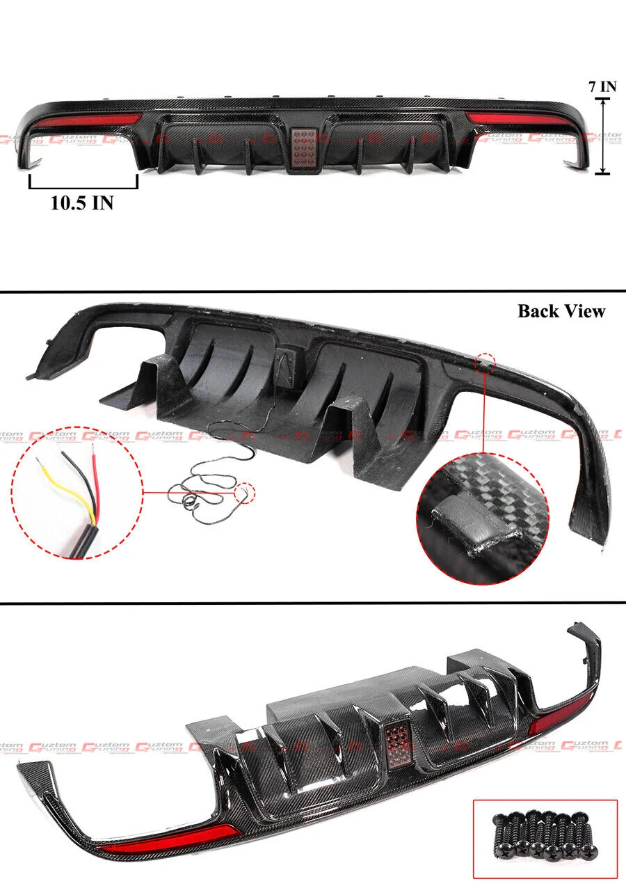 For 2015-2021 Mercedes W205 C300 C450 C43 C63 AMG Sedan Carbon Fiber Rear Bumper Diffuser - Image 2