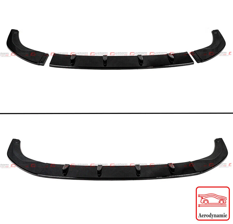 For 2015-2021 VW Golf R GTI MK7 MK7.5 Front Bumper Lip Splitter Gloss Black - Image 2