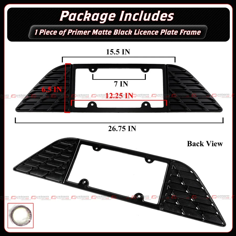 For 2015-2023 Dodge Charger Matt Black Rear License Plate Frame Holder Panel Trim - Image 4