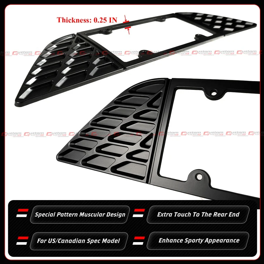 For 2015-2023 Dodge Charger Matt Black Rear License Plate Frame Holder Panel Trim - Image 5