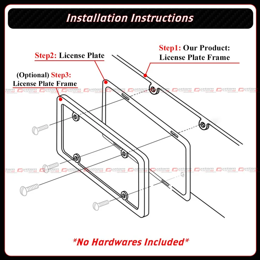 For 2015-2023 Dodge Charger Matt Black Rear License Plate Frame Holder Panel Trim - Image 7