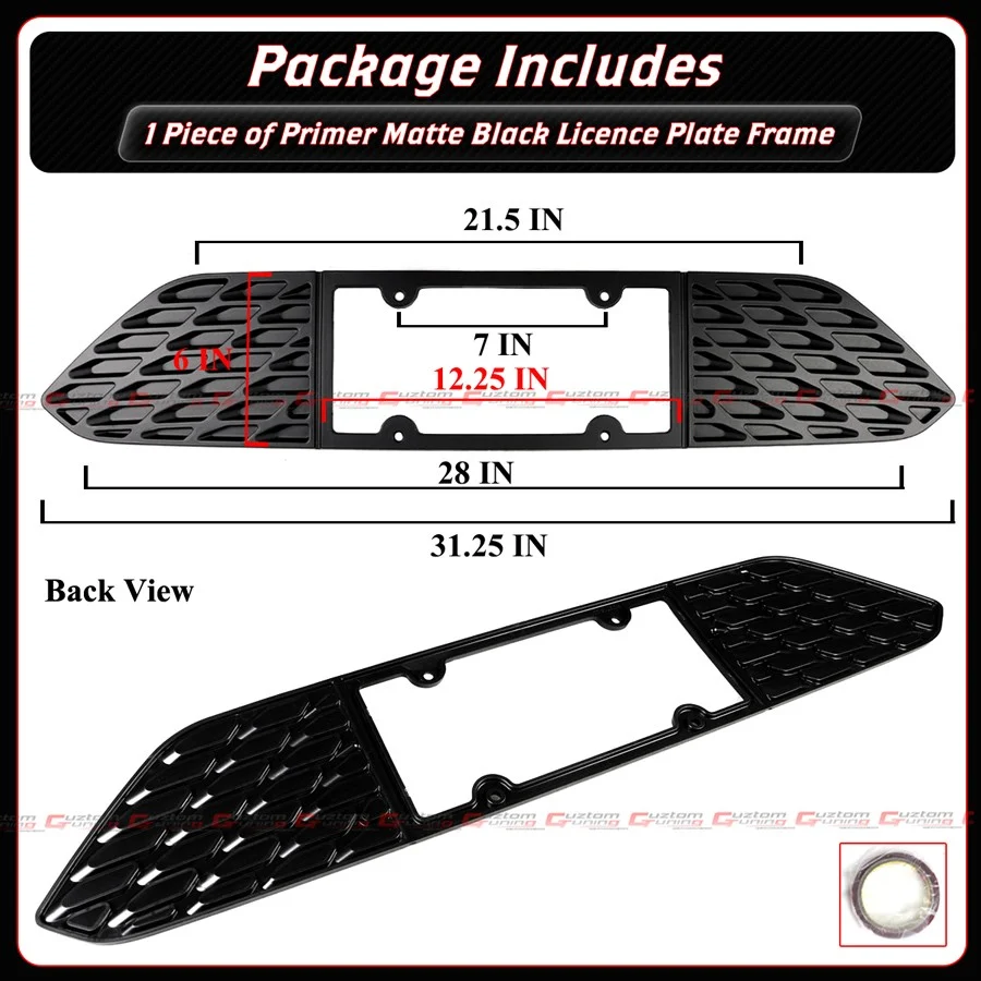 For 2015-2023 Ford Mustang S550 Matt Black Rear License Plate Frame Holder Panel - Image 4