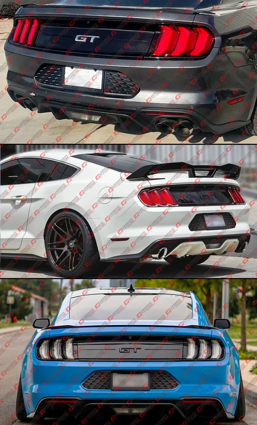 For 2015-2023 Ford Mustang S550 Matt Black Rear License Plate Frame Holder Panel - Image 8