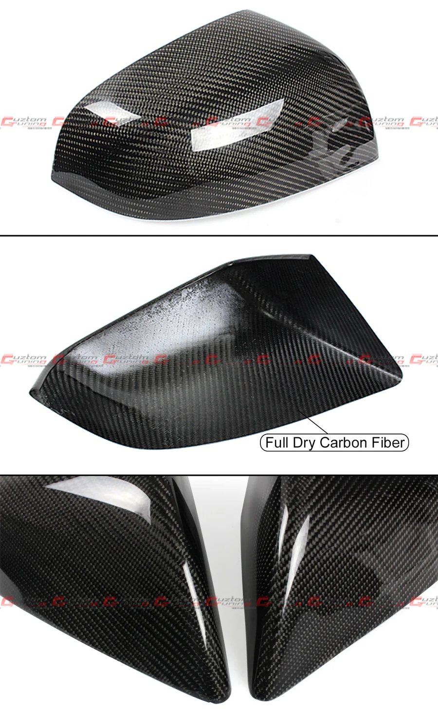 For 2016-2025 Tesla Model X Direct Add-on Real Carbon Fiber Side Mirror Covers Cap - Image 3