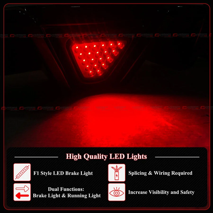For 2016-2021 Civic Sedan GT Shark Fin Style Gloss Black DIffuser Kit W/ LED Light - Image 7