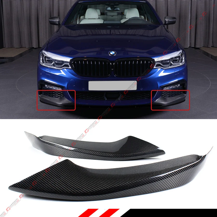 For 2017-2020 BMW G30 5 Series Carbon Fiber M Sport Front Bumper Side Splitters - Image 2