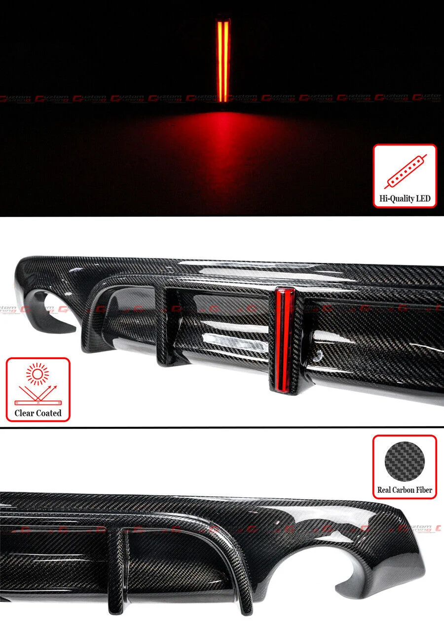 For 2017-2022 Infiniti Q60 Carbon Fiber Rear Bumper Diffuser - Image 3
