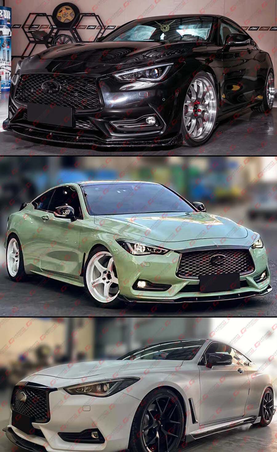 For 2017-2022 Infiniti Q60 PU Polyurethane JDM Front Bumper Lip Spoiler Splitter - Image 4