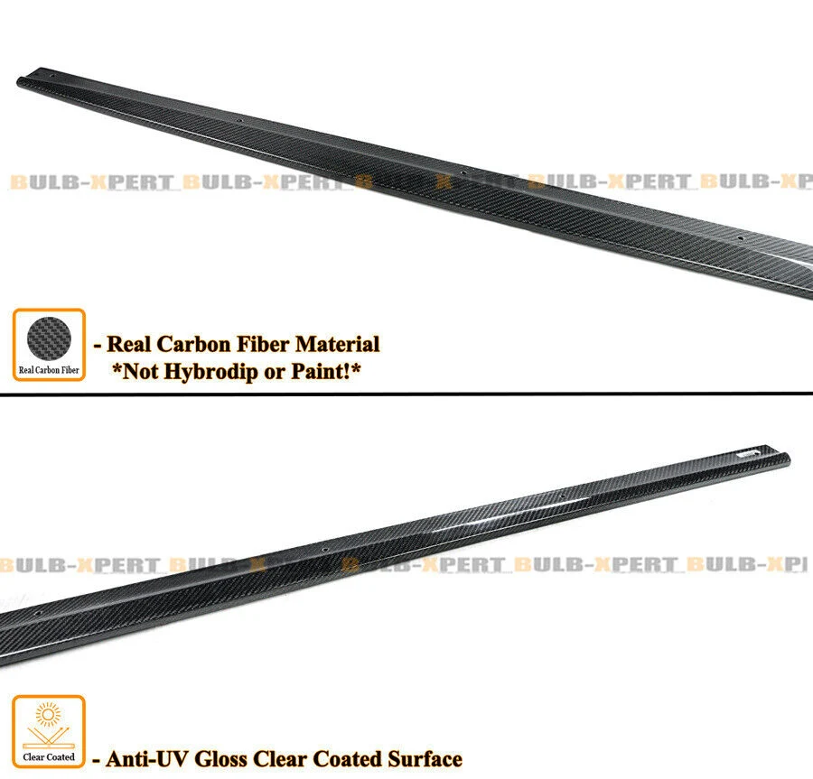 For 2017-2023 BMW F90 M5 G30 530 540 550 Carbon Fiber Side Skirt Extension Splitters - Image 3