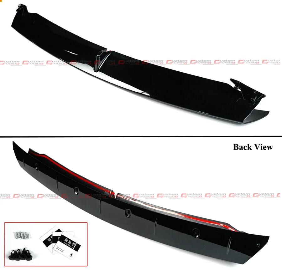 For 2017-2023 Tesla Model 3 AD Style Glossy Black Front Bumper Lip Splitter Kit - Image 3