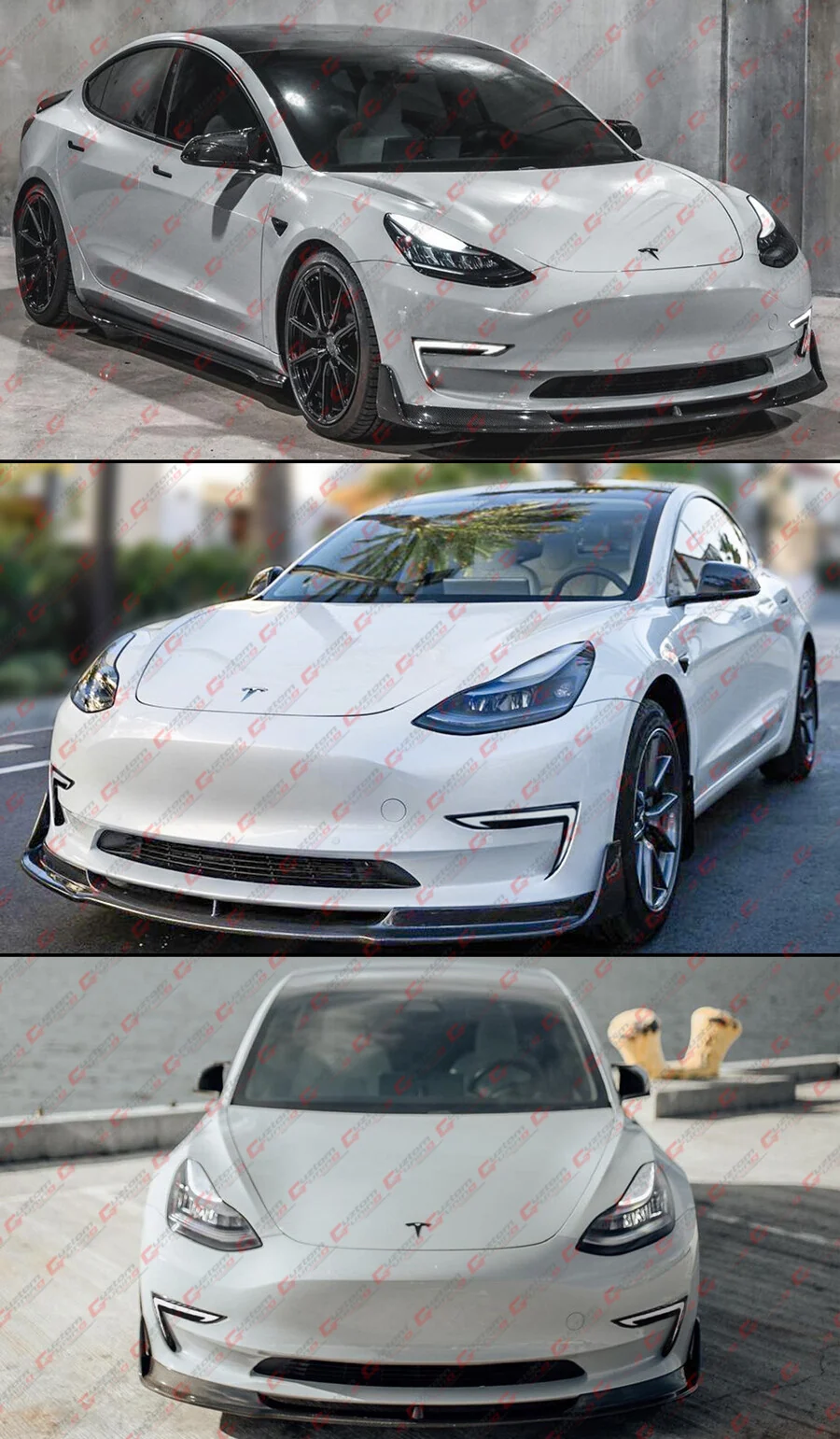 For 2017-2023 Tesla Model 3 Front Bumper Tri-Color Sequential LED DRL Fog Light Lamp - Image 4