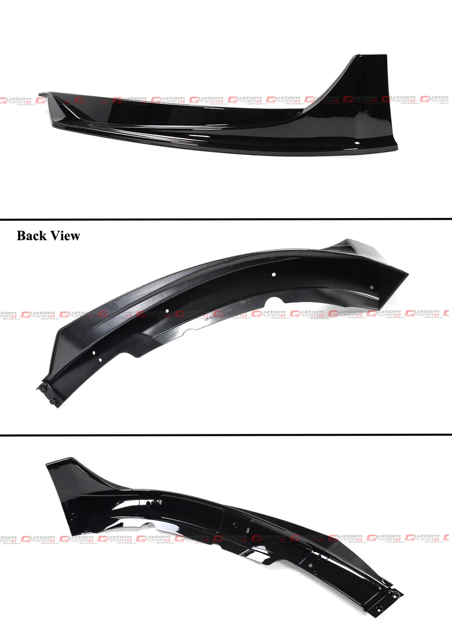 4pc Gloss Black Front Bumper Lip Splitter For 2017-2023 Tesla Model 3 - Image 6
